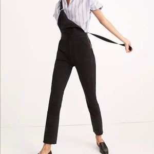 Madewell Black Skinny Raw Hem Overalls